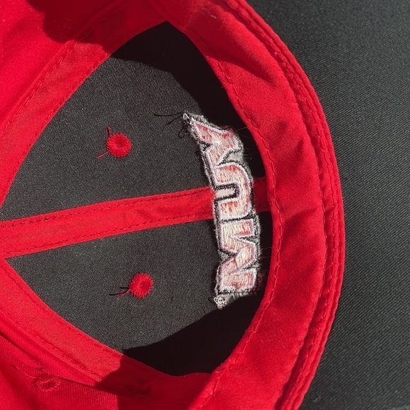 YUM Embroidered Red and Black baseball cap hat. Unisex style One size fits most. - Picture 8 of 11